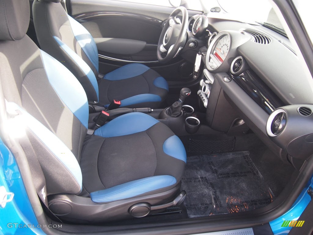 Pacific Blue Leather/Carbon Black Interior 2010 Mini Cooper S Hardtop Photo #86620978