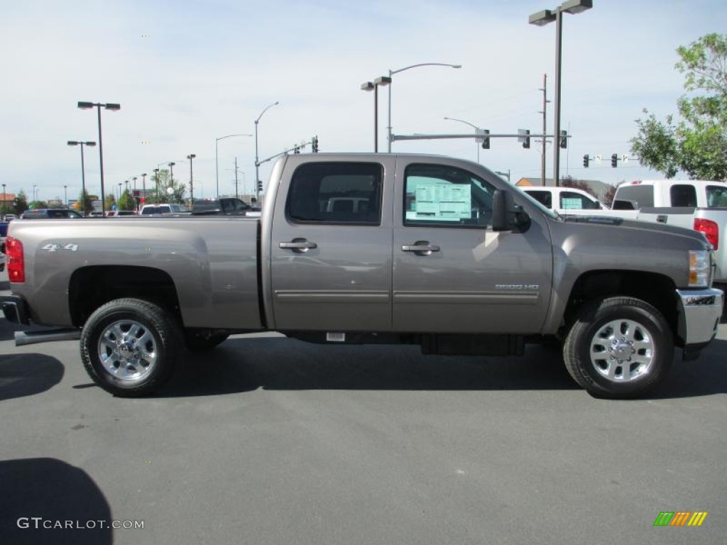 Mocha Steel Metallic 2014 Chevrolet Silverado 3500HD LTZ Crew Cab 4x4 Exterior Photo #86622805