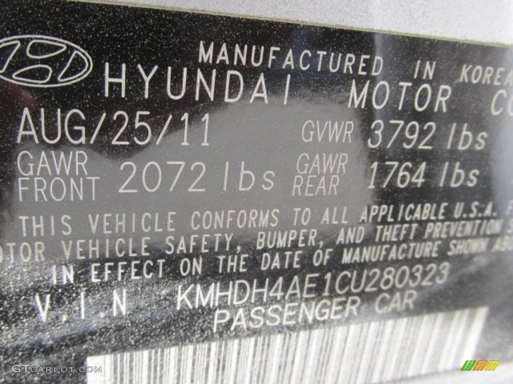 2012 Elantra GLS - Shimmering Silver / Gray photo #19