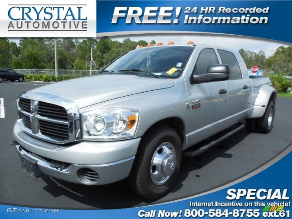 2007 Ram 3500 SLT Mega Cab Dually - Bright Silver Metallic / Medium Slate Gray photo #1