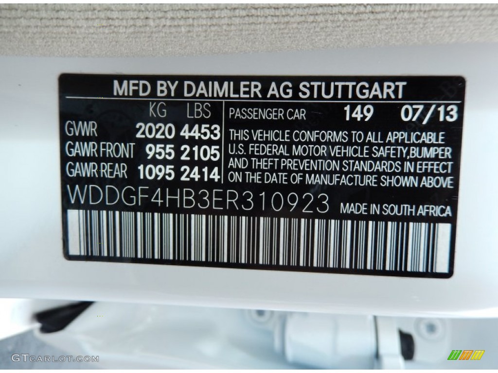 2014 C Color Code 149 for Polar White Photo #86629327