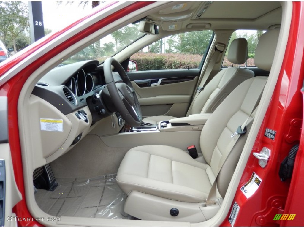 Almond/Mocha Interior 2014 Mercedes-Benz C 250 Sport Photo #86629492