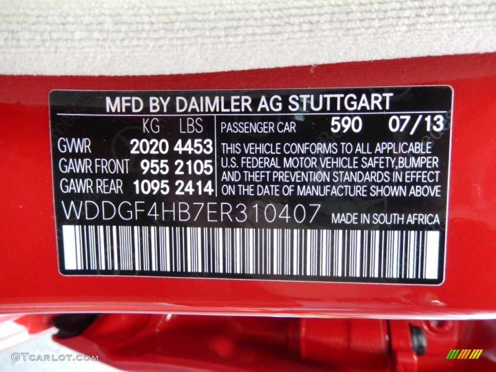 2014 C Color Code 590 for Mars Red Photo #86629669