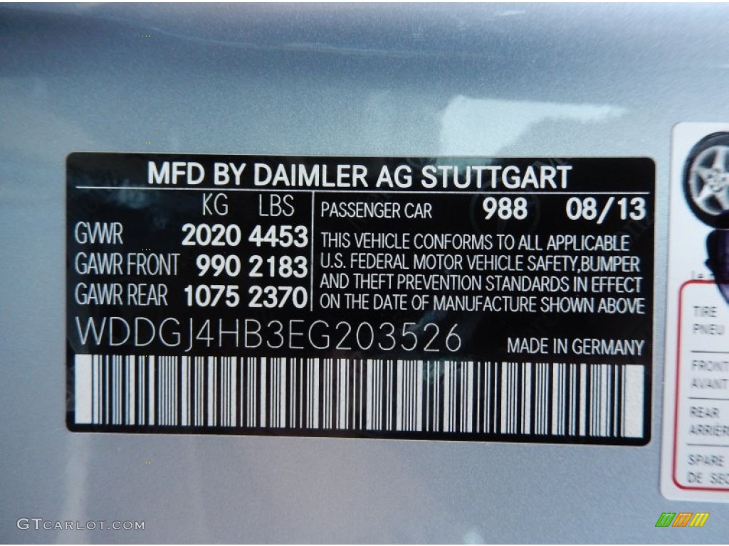 2014 C Color Code 988 for Diamond Silver Metallic Photo #86629984
