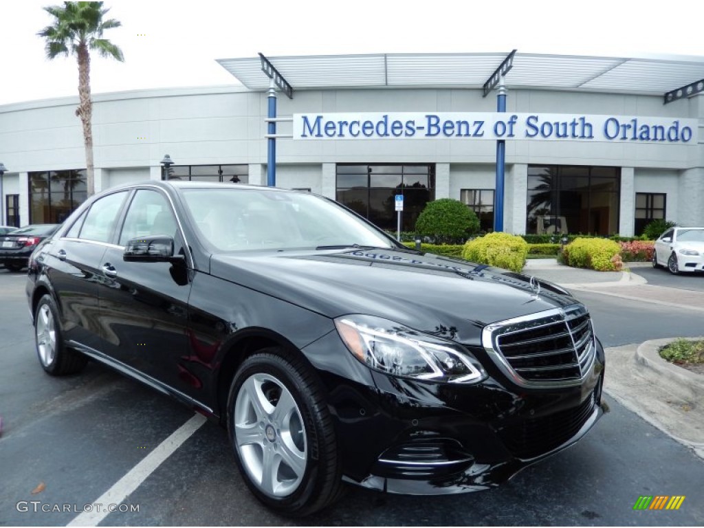 2014 E 350 Sedan - Black / Silk Beige/Espresso Brown photo #1