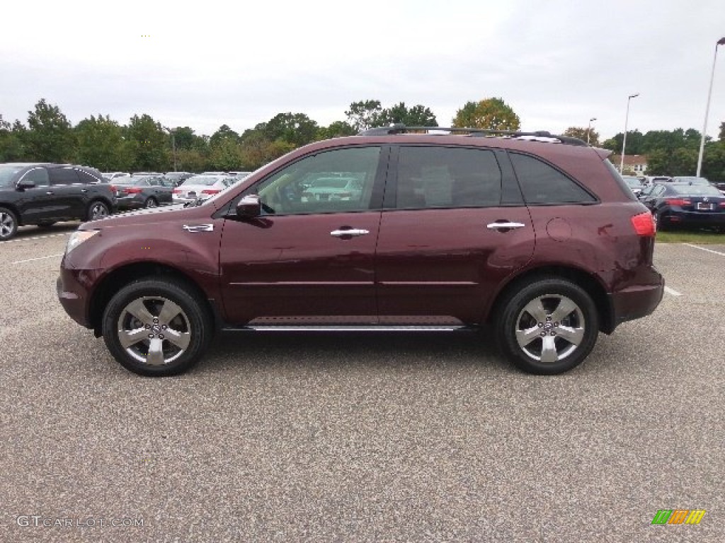 2007 MDX Sport - Dark Cherry Red Pearl / Parchment photo #3