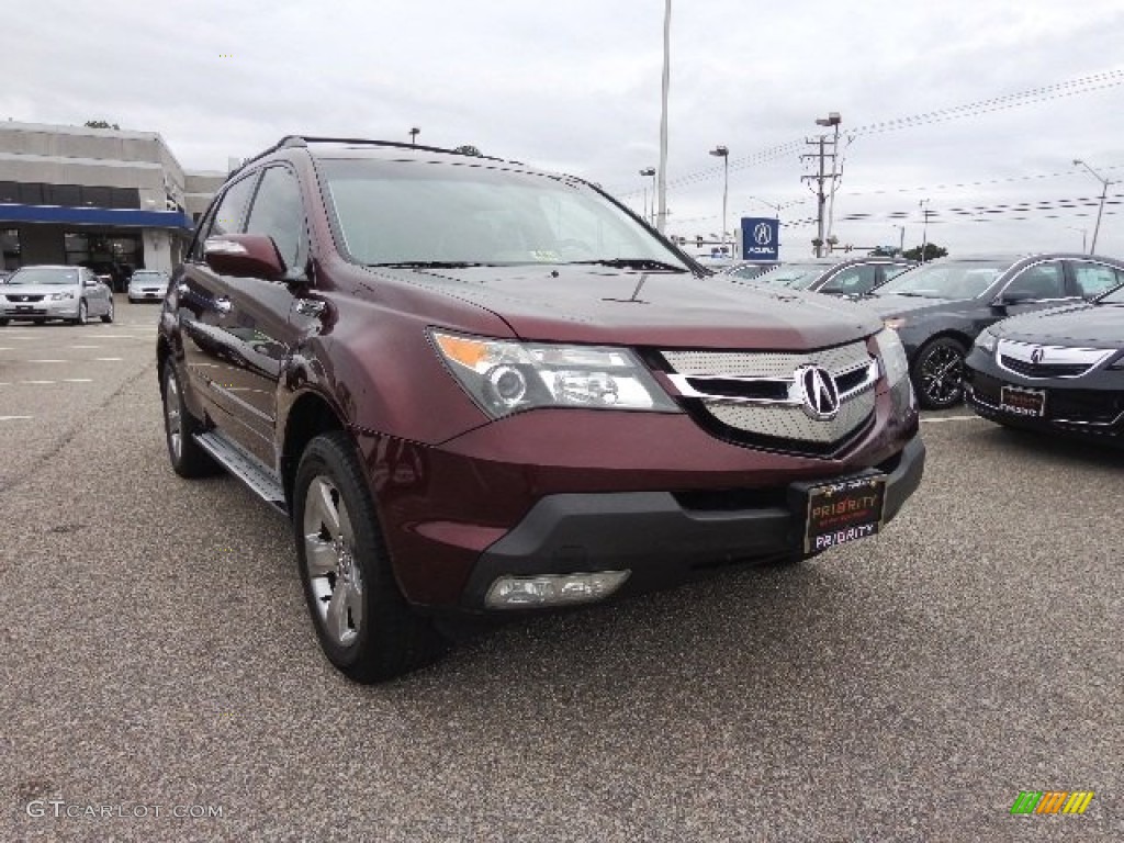 2007 MDX Sport - Dark Cherry Red Pearl / Parchment photo #9