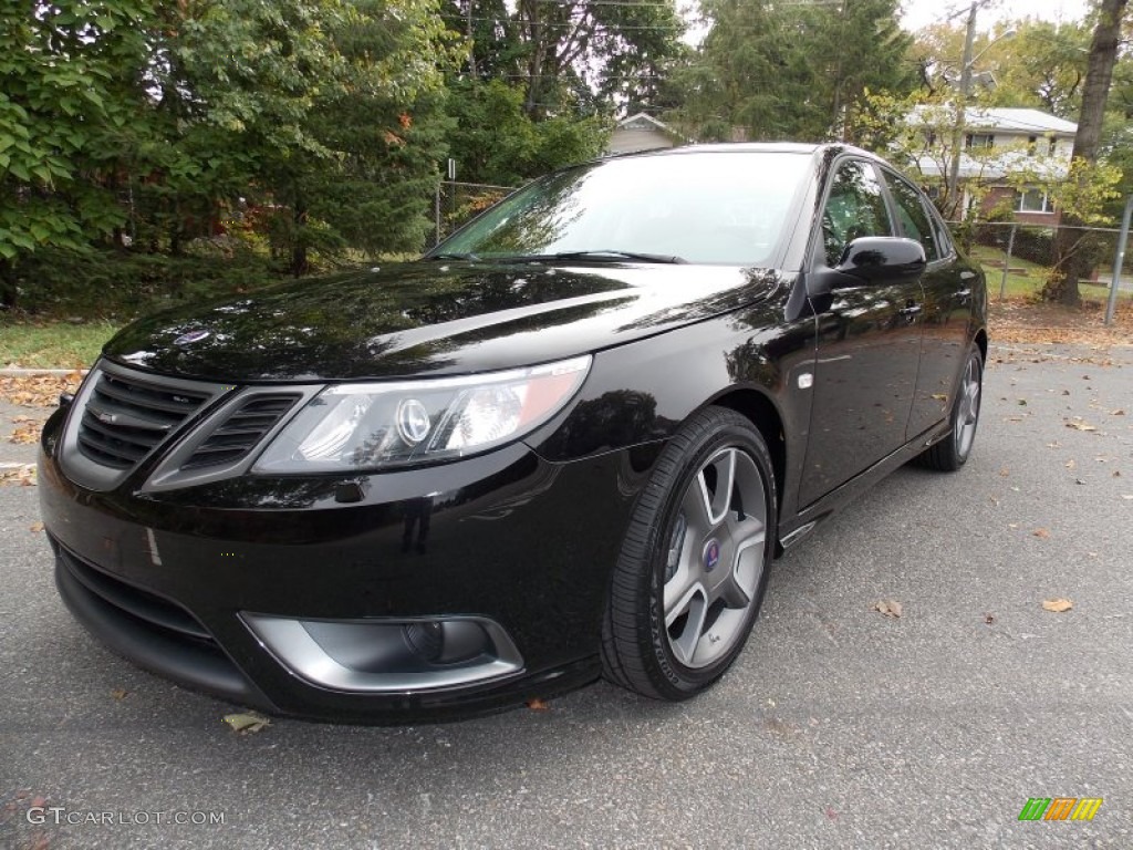 2010 9-3 Aero Sport Sedan XWD - Jet Black Metallic / Black photo #1