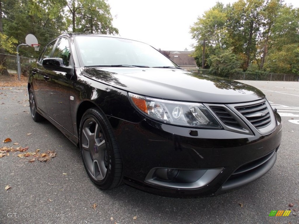 2010 9-3 Aero Sport Sedan XWD - Jet Black Metallic / Black photo #7