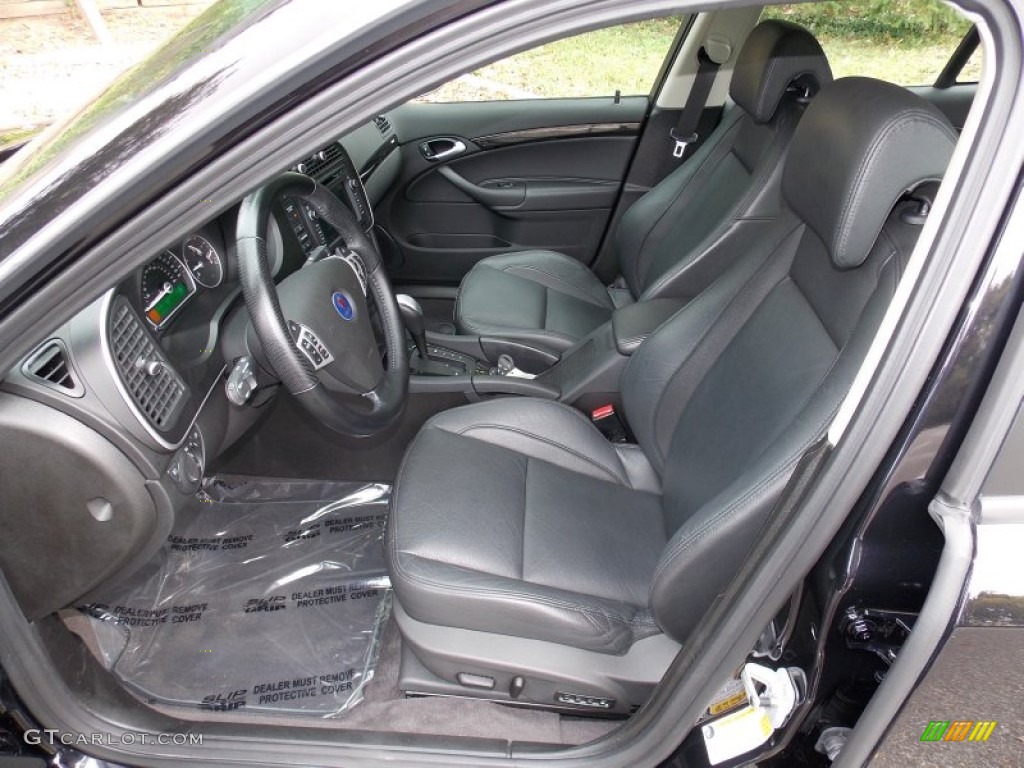 Black Interior 2010 Saab 9-3 Aero Sport Sedan XWD Photo #86636575