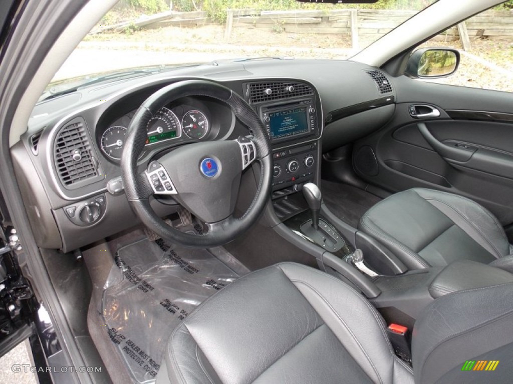 Black Interior 2010 Saab 9-3 Aero Sport Sedan XWD Photo #86636599