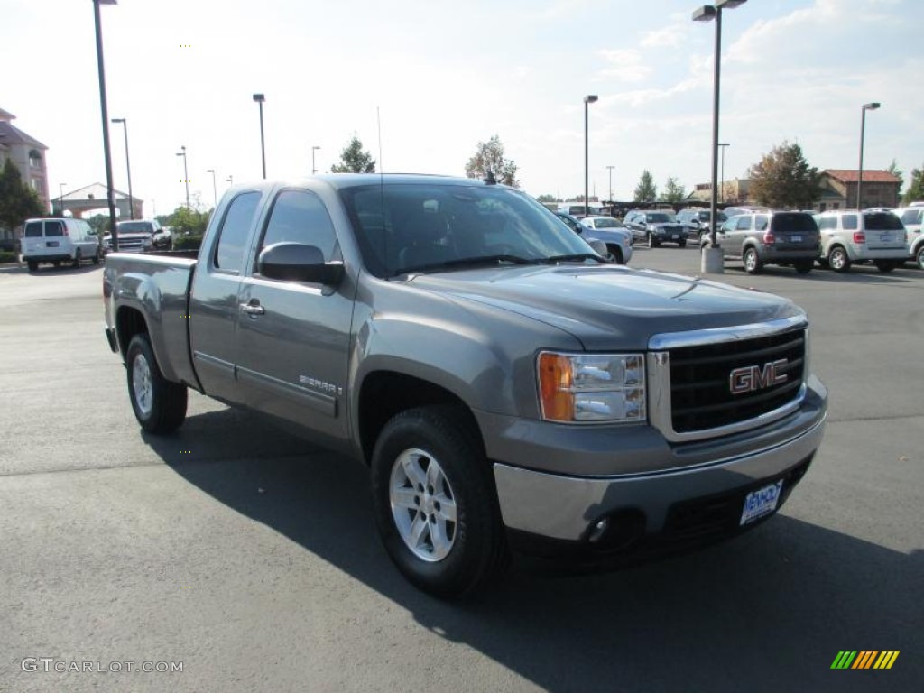 2008 Sierra 1500 SLT Extended Cab 4x4 - Steel Gray Metallic / Ebony photo #1