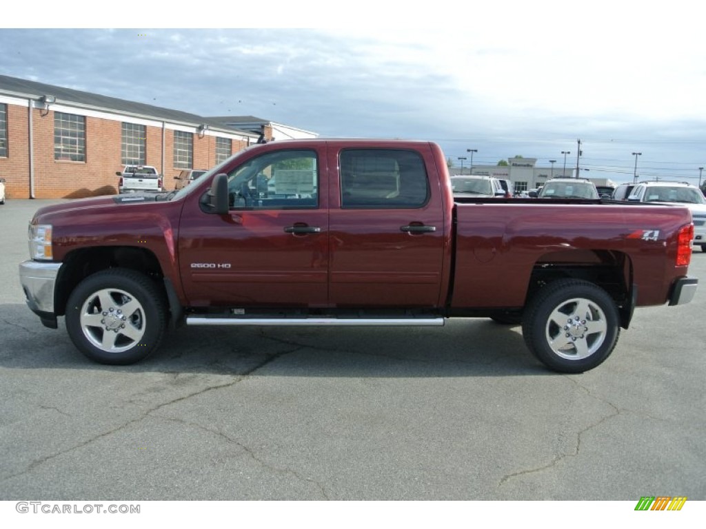 Deep Ruby Metallic 2014 Chevrolet Silverado 2500HD LT Crew Cab 4x4 Exterior Photo #86639287