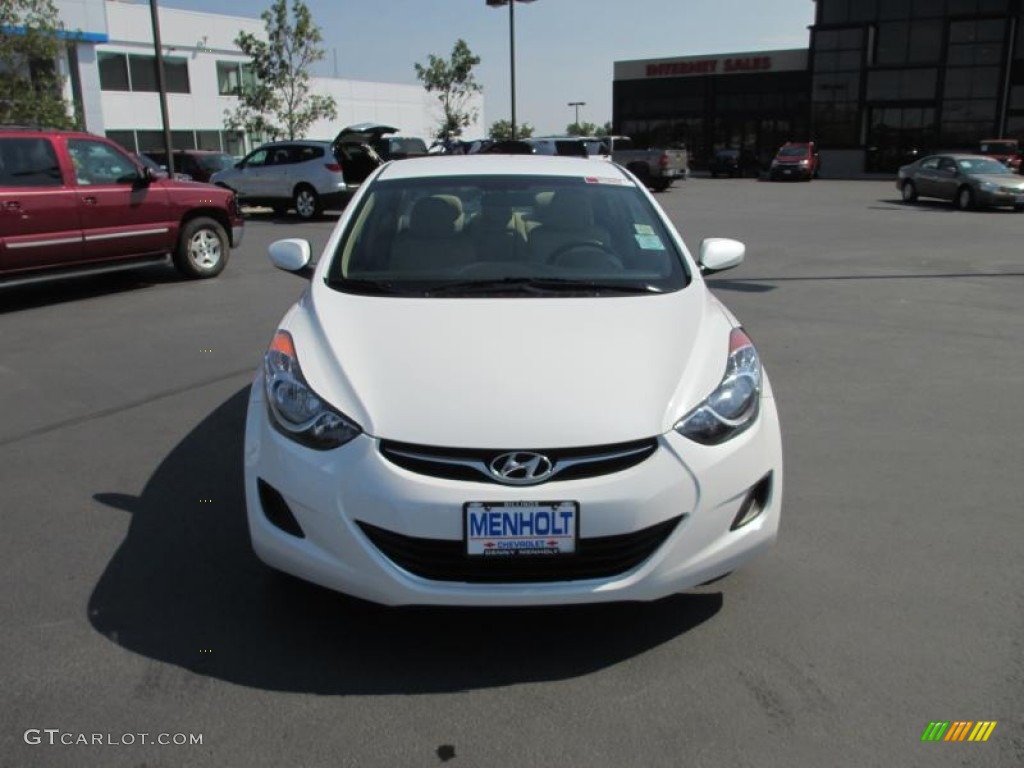 2012 Elantra GLS - Shimmering White / Beige photo #8