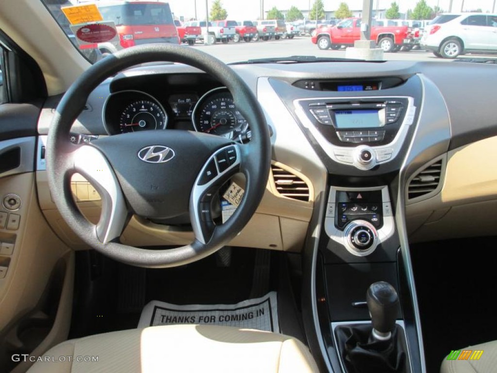 2012 Elantra GLS - Shimmering White / Beige photo #9