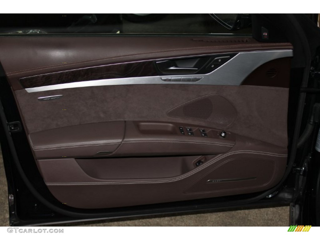 2012 Audi A8 L 4.2 quattro Balao Brown Door Panel Photo #86646328