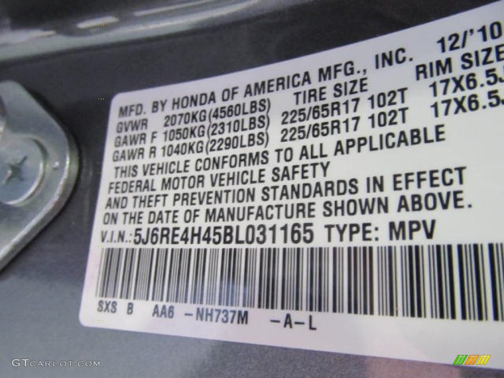 2011 CR-V SE 4WD - Polished Metal Metallic / Black photo #14