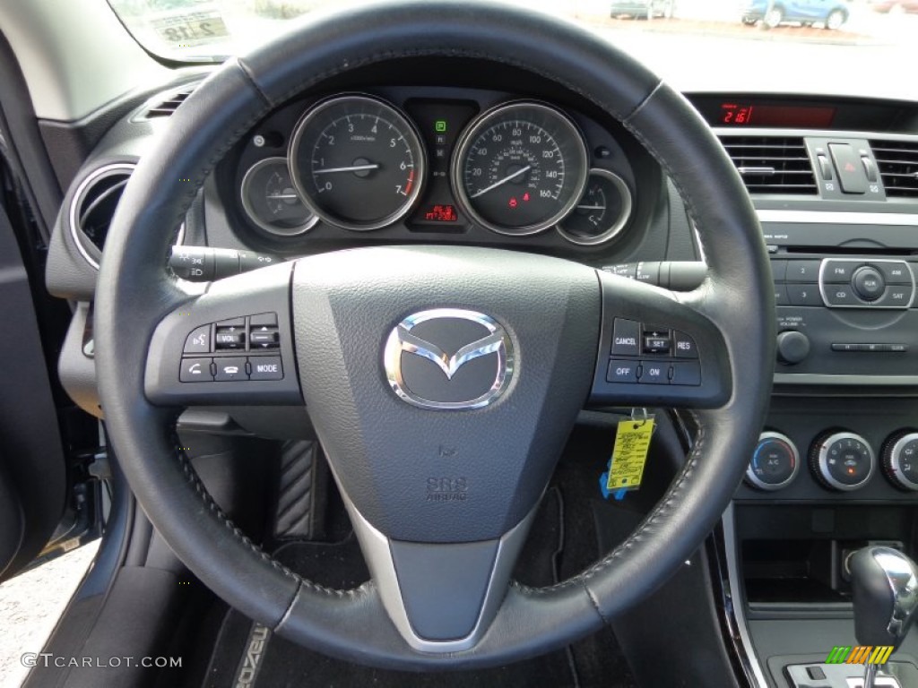 2013 Mazda MAZDA6 i Touring Sedan Black Steering Wheel Photo #86648896