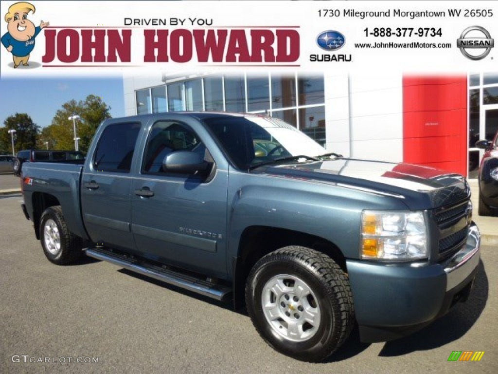 2008 Silverado 1500 Z71 Crew Cab 4x4 - Blue Granite Metallic / Ebony photo #1