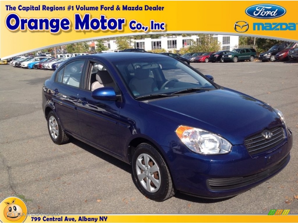 2008 Accent GLS Sedan - Dark Sapphire Blue / Gray photo #1