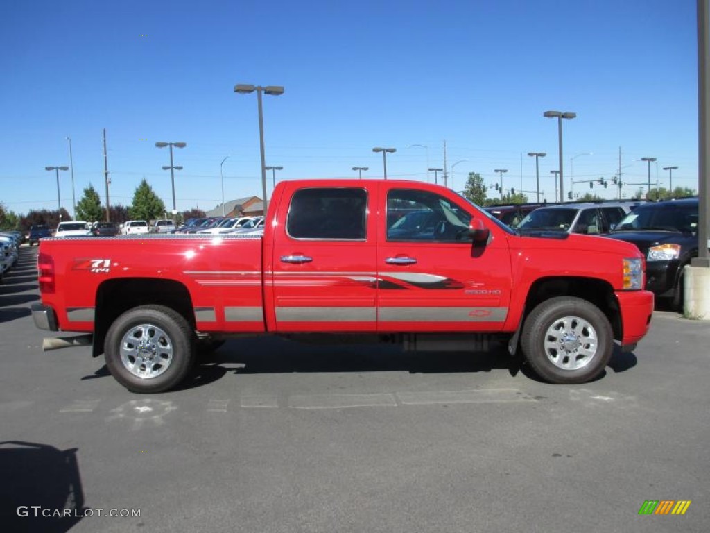 Victory Red 2012 Chevrolet Silverado 2500HD LTZ Crew Cab 4x4 Exterior Photo #86651155