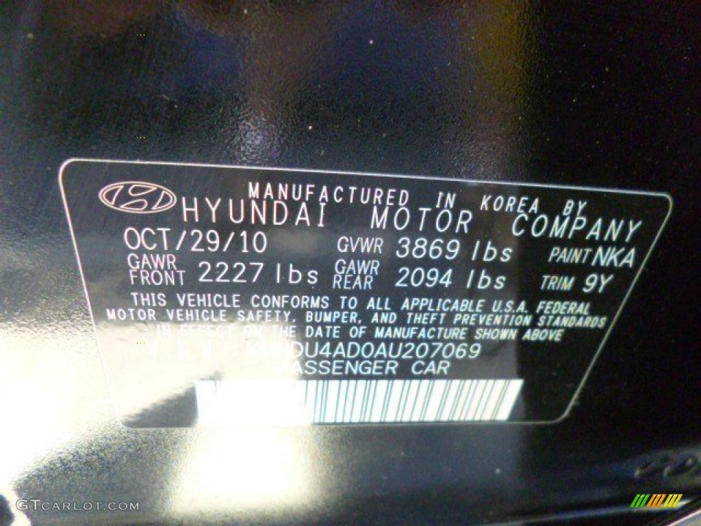 2010 Elantra GLS - Ebony Black / Gray photo #24