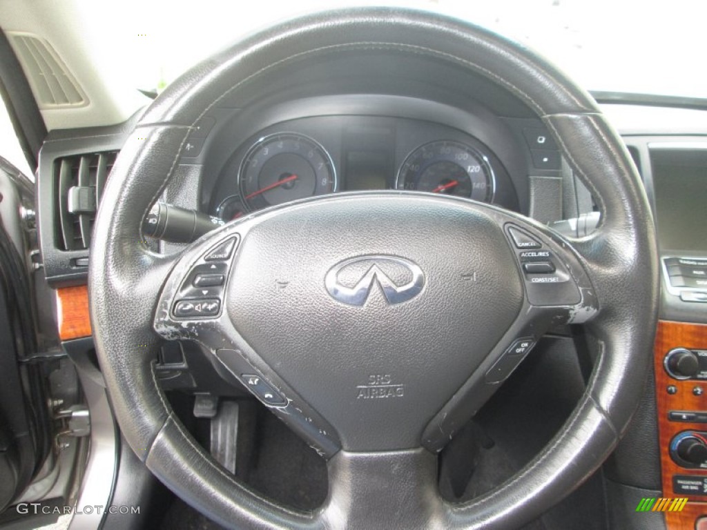 2007 Infiniti G 35 x Sedan Graphite Black Steering Wheel Photo #86654956
