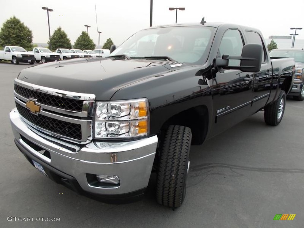 Black 2014 Chevrolet Silverado 2500HD LT Crew Cab 4x4 Exterior Photo #86655478