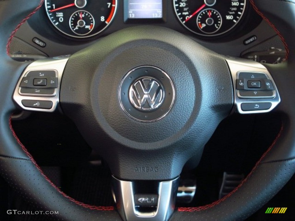 2014 Volkswagen Jetta GLI Autobahn Titan Black Steering Wheel Photo #86658277