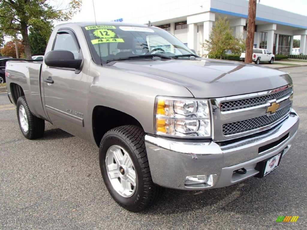 2012 Silverado 1500 LT Regular Cab 4x4 - Graystone Metallic / Ebony photo #3