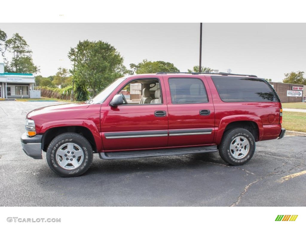 2004 Suburban 1500 LT 4x4 - Sport Red Metallic / Tan/Neutral photo #3