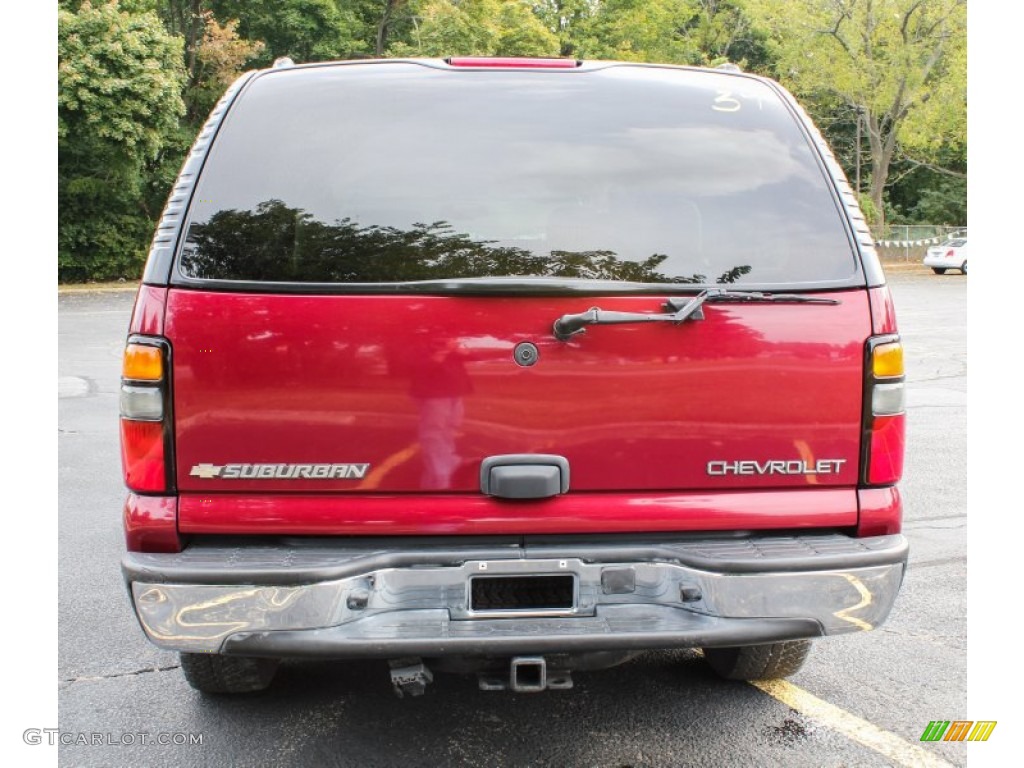 2004 Suburban 1500 LT 4x4 - Sport Red Metallic / Tan/Neutral photo #5