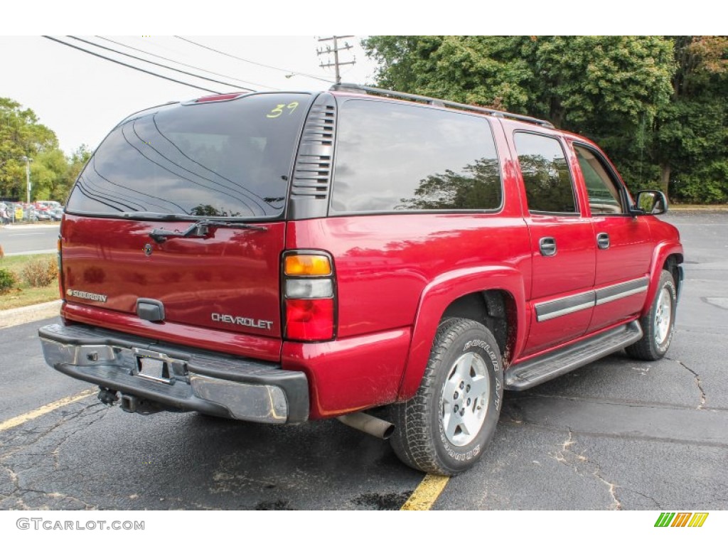 2004 Suburban 1500 LT 4x4 - Sport Red Metallic / Tan/Neutral photo #6