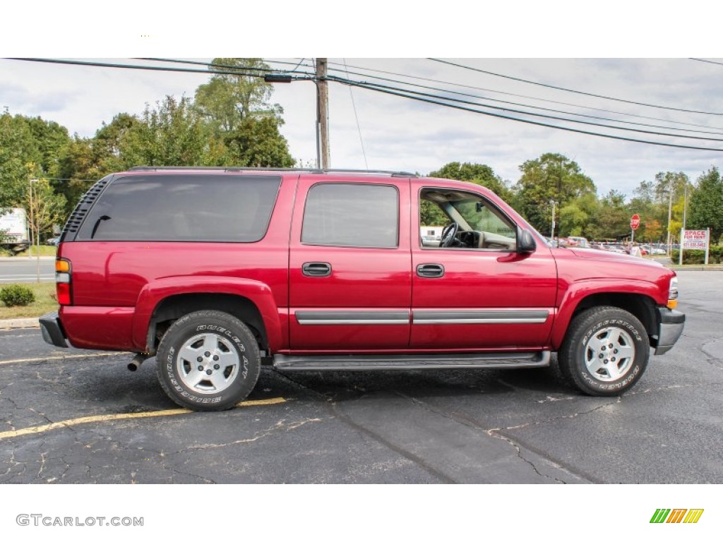 2004 Suburban 1500 LT 4x4 - Sport Red Metallic / Tan/Neutral photo #7