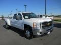 2014 Summit White Chevrolet Silverado 3500HD LTZ Crew Cab 4x4 Dual Rear Wheel  photo #1