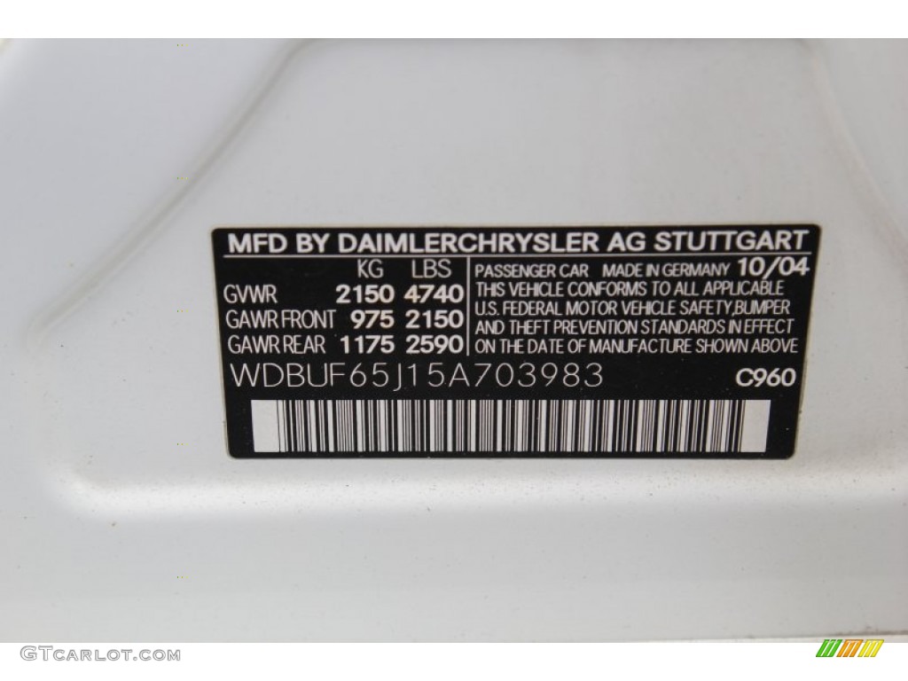 960 2005 Mercedes-Benz E 320 Sedan Parts