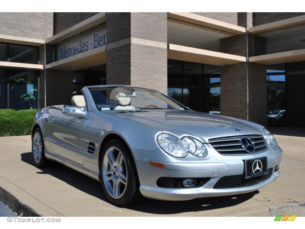 Brilliant Silver Metallic 2005 Mercedes-Benz SL 500 Roadster Exterior Photo #86665090