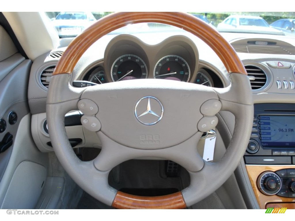 2005 Mercedes-Benz SL 500 Roadster Stone Steering Wheel Photo #86665522