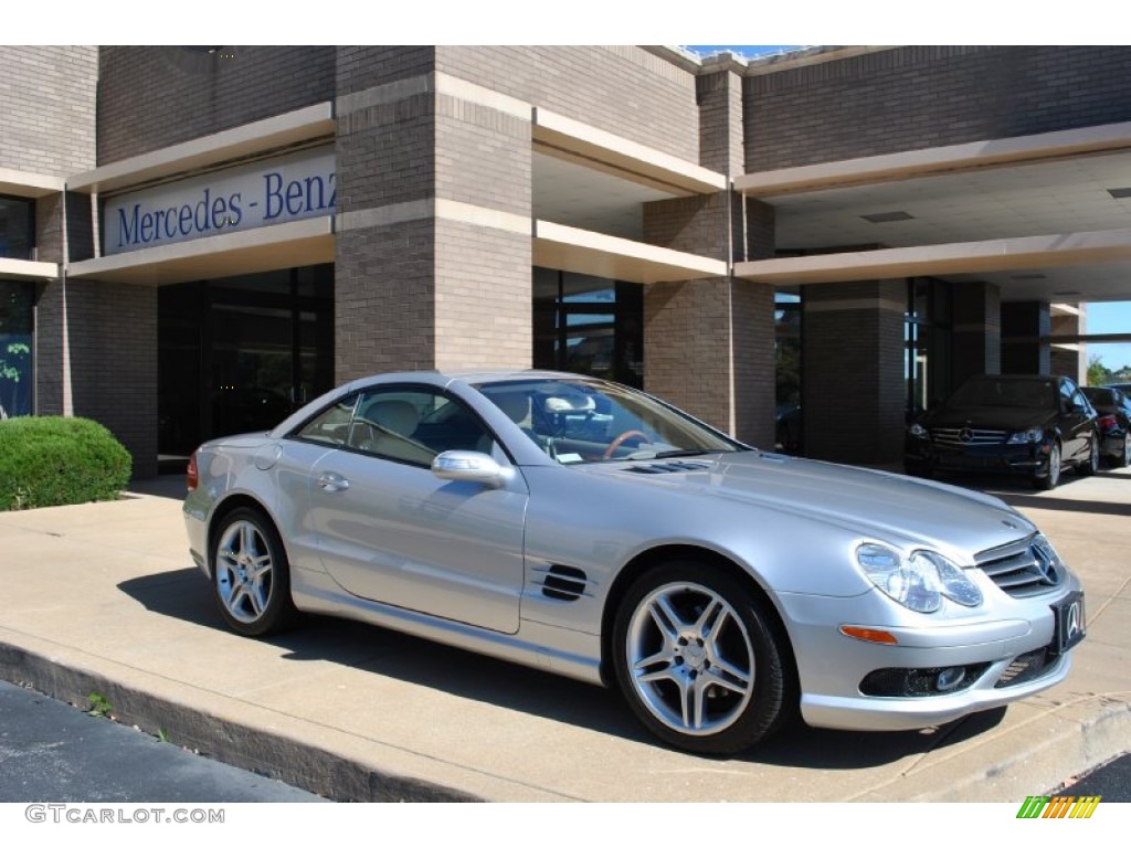 Brilliant Silver Metallic 2005 Mercedes-Benz SL 500 Roadster Exterior Photo #86665693