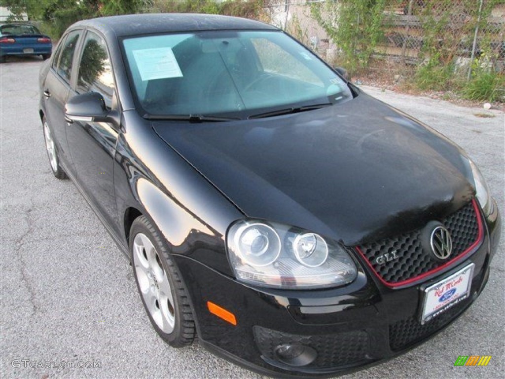 2009 GLI Sedan - Deep Black Metallic / Interlagos Black Cloth photo #1