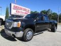 2008 Black Onyx GMC Sierra 3500HD SLT Crew Cab 4x4 Dually  photo #2