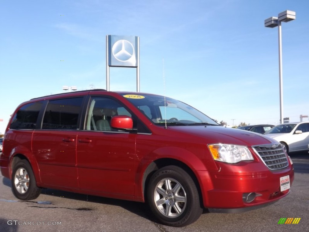 2008 Town & Country Touring - Inferno Red Crystal Pearlcoat / Medium Slate Gray/Light Shale photo #3