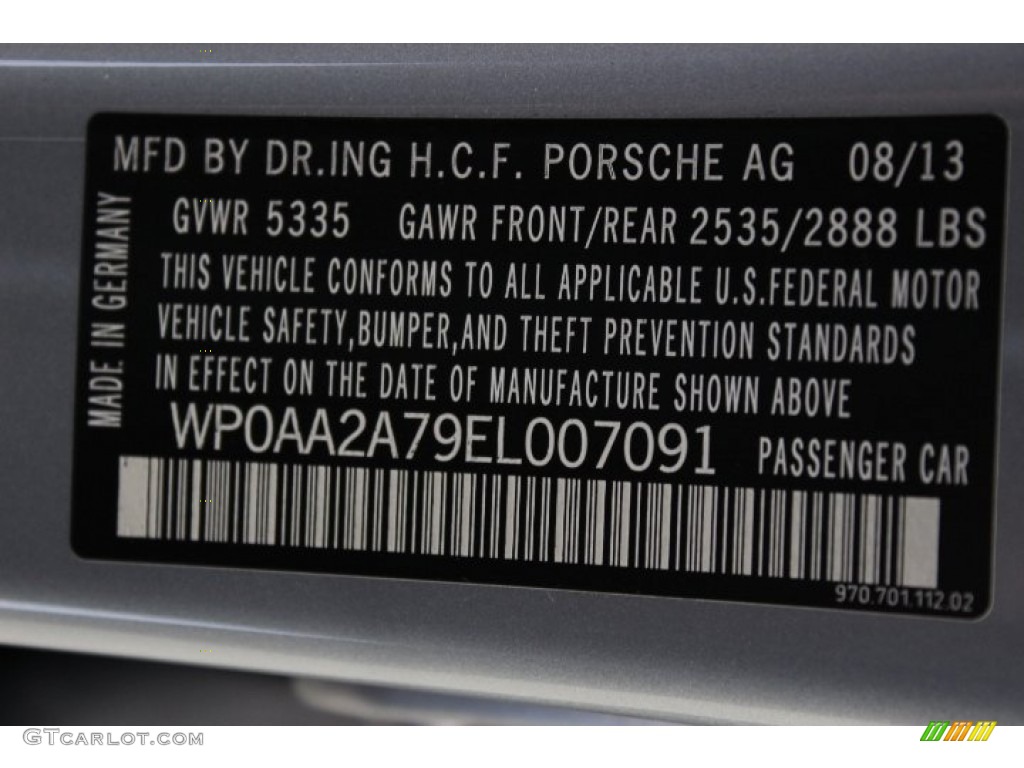 2014 Porsche Panamera 4 Info Tag Photos