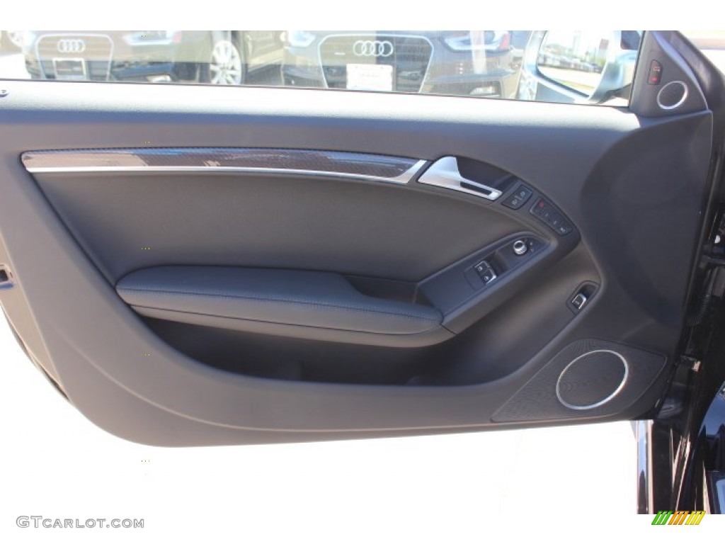 2014 Audi RS 5 Coupe quattro Black Perforated Milano Leather Door Panel Photo #86674825