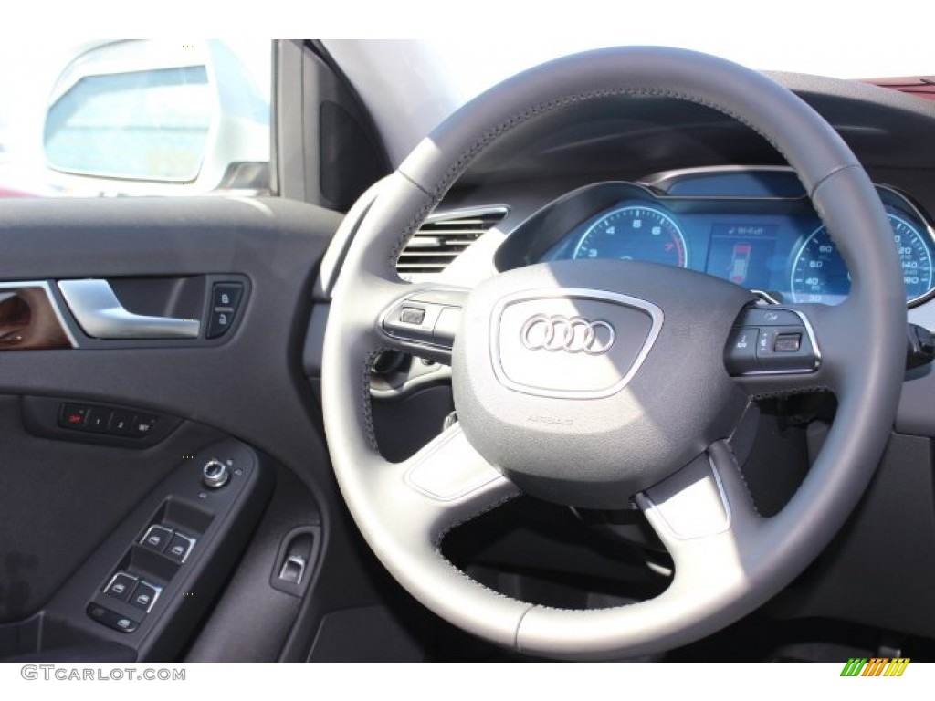 2014 Audi allroad Premium plus quattro Black Steering Wheel Photo #86675116