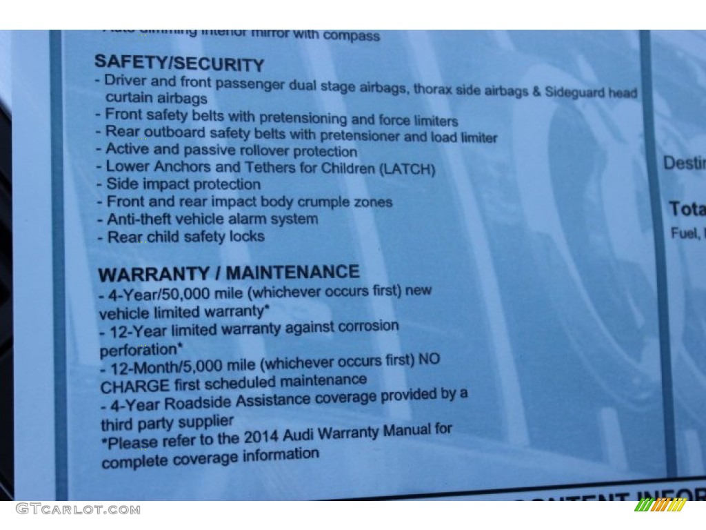 2014 Audi SQ5 Prestige 3.0 TFSI quattro Window Sticker Photo #86675269