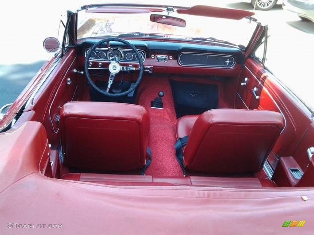 Red Interior 1966 Ford Mustang Convertible Photo #86676867
