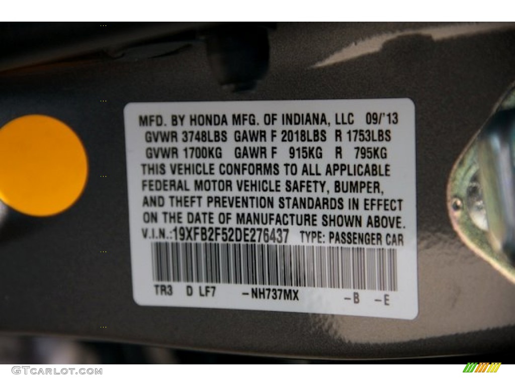2013 Civic LX Sedan - Polished Metal Metallic / Gray photo #18