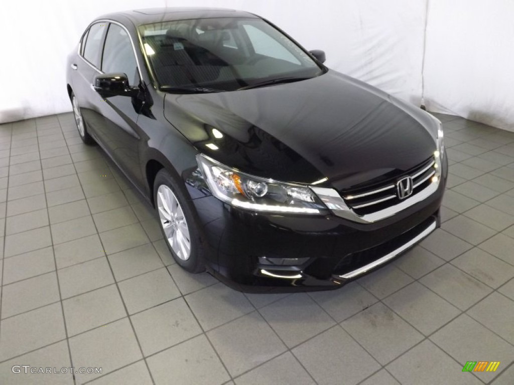 2014 Accord EX-L V6 Sedan - Crystal Black Pearl / Black photo #1