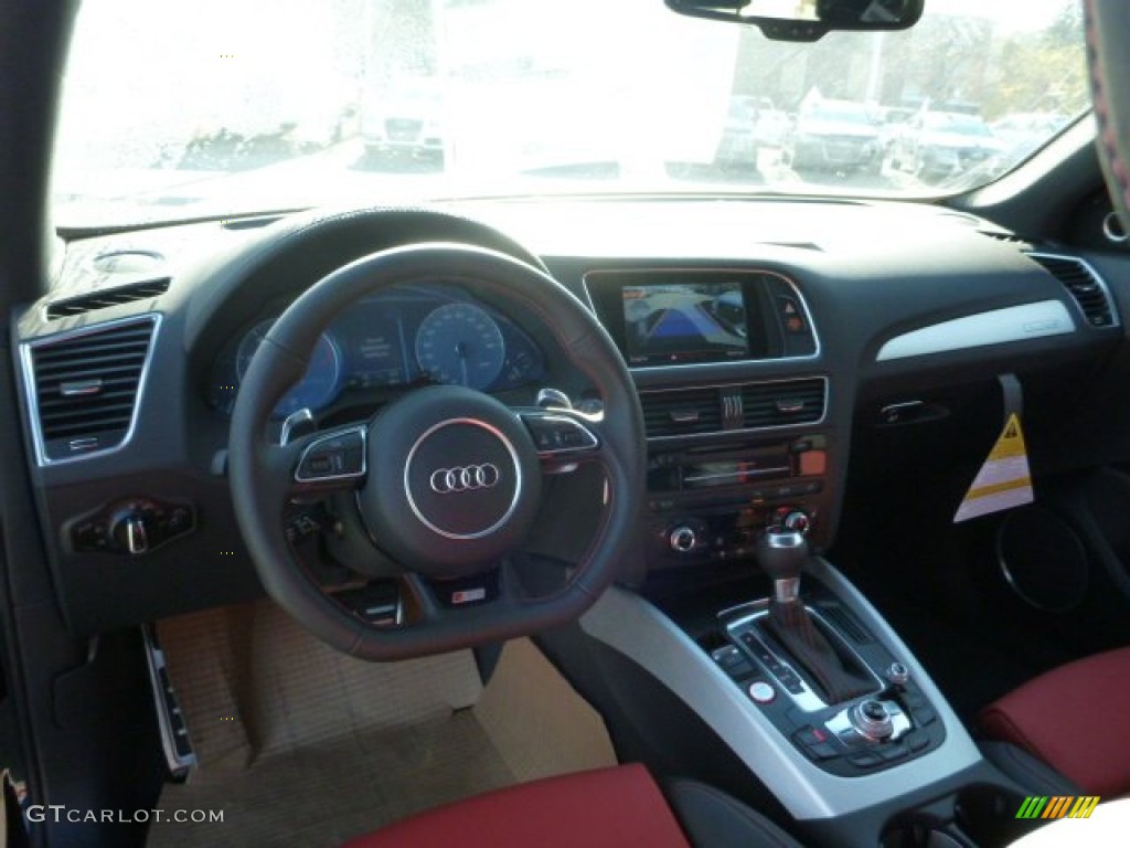 2014 Audi SQ5 Premium plus 3.0 TFSI quattro Black/Magma Red Dashboard Photo #86678547